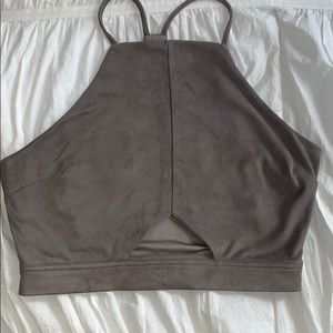 KENDALL & KYLIE Grey Crop Top